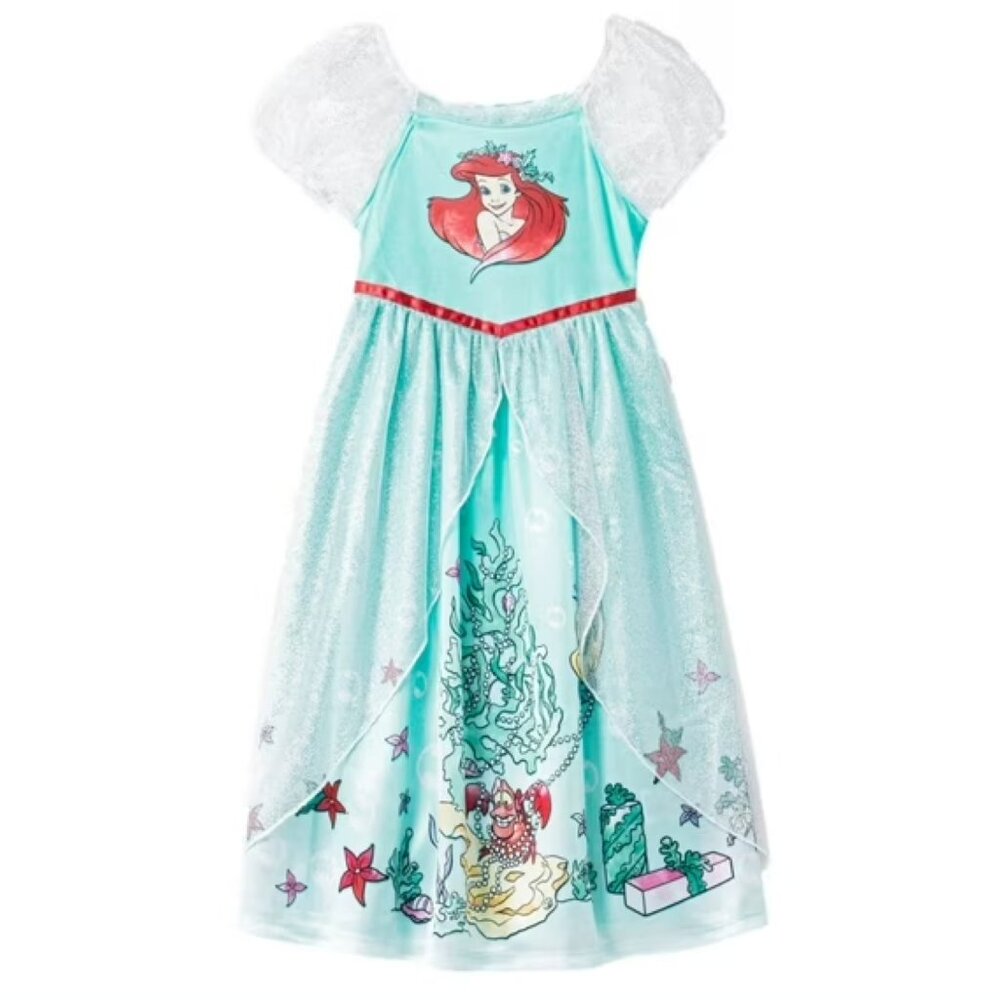 Toddler Girls' Disney Princess Fantasy Ariel Little Mermaid NightGown 4T
